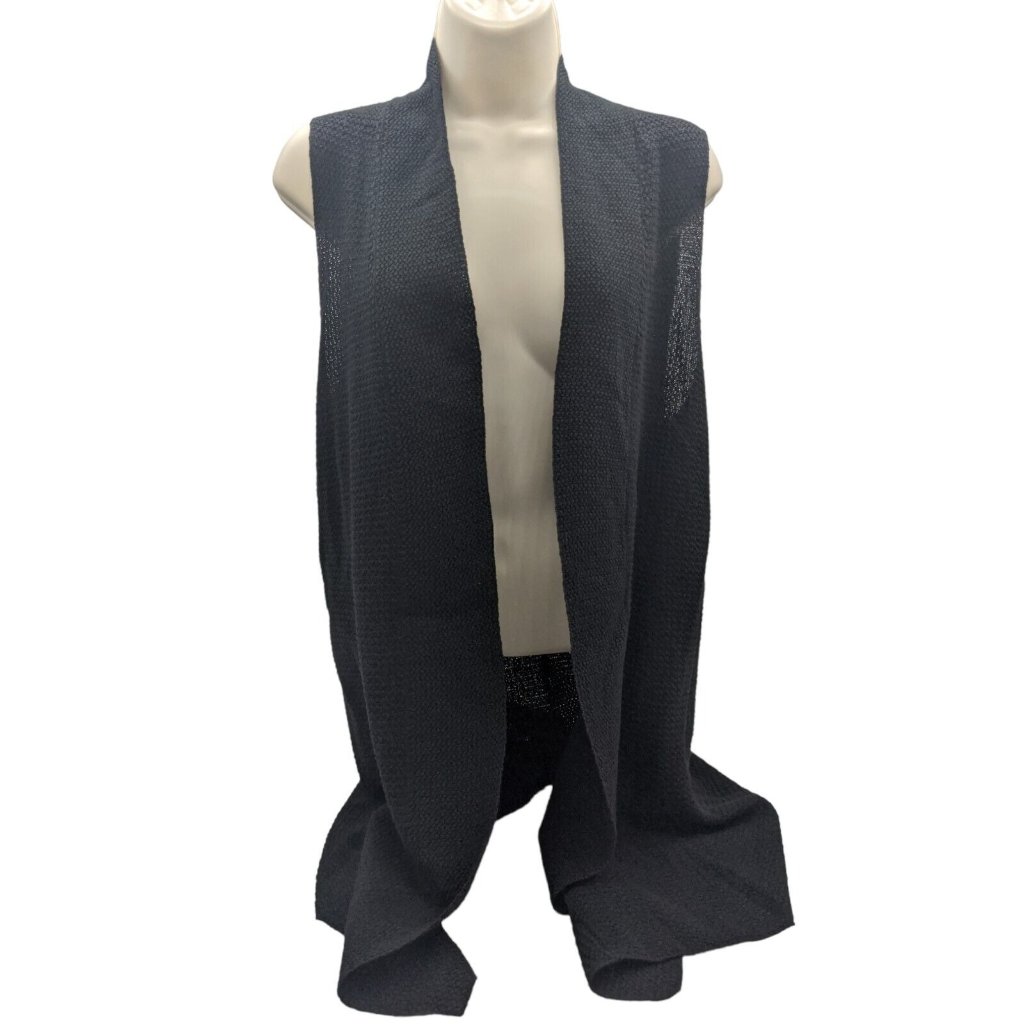 Coldwater Creek Size Small Black Women's Sleeveless Duster Sweater